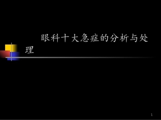 眼科十大急症课件