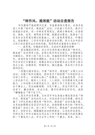 转作风提效能活动自查报告