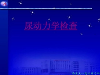 医学尿动力学检查专题课件