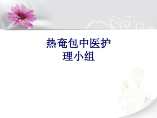 医学热奄包中医护理小组专题课件