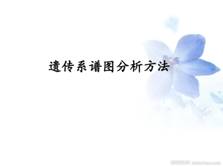 遗传系谱图分析法