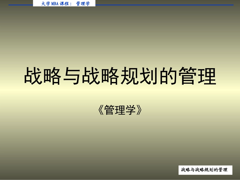 战略和战略规划的管理_第1页