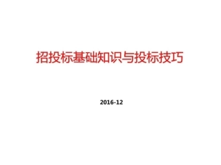 招投标基础知识与投标技巧