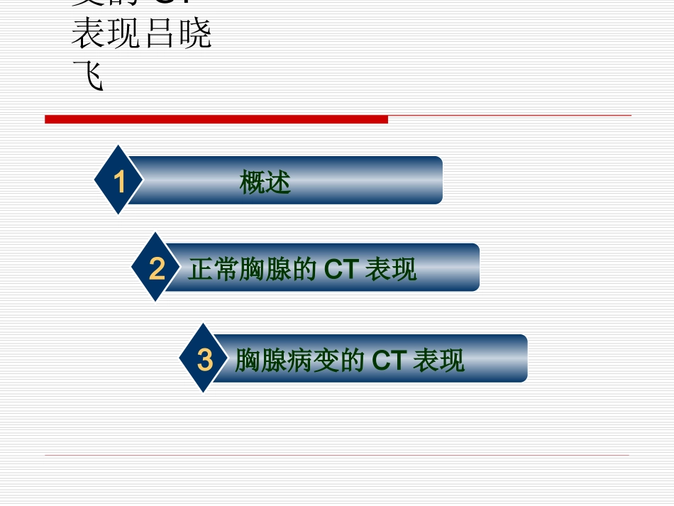 正常胸腺及胸腺病变的CT表现吕晓飞_第1页