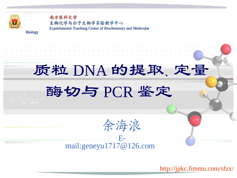 质粒DNA的提取与鉴定_第1页