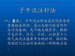 子午流注针法讲座课件