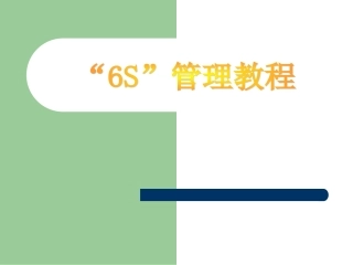 6S管理培训教程