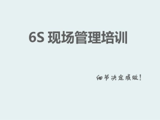 6S培训资料精华版本