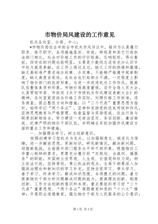 市物价局风建设的工作意见