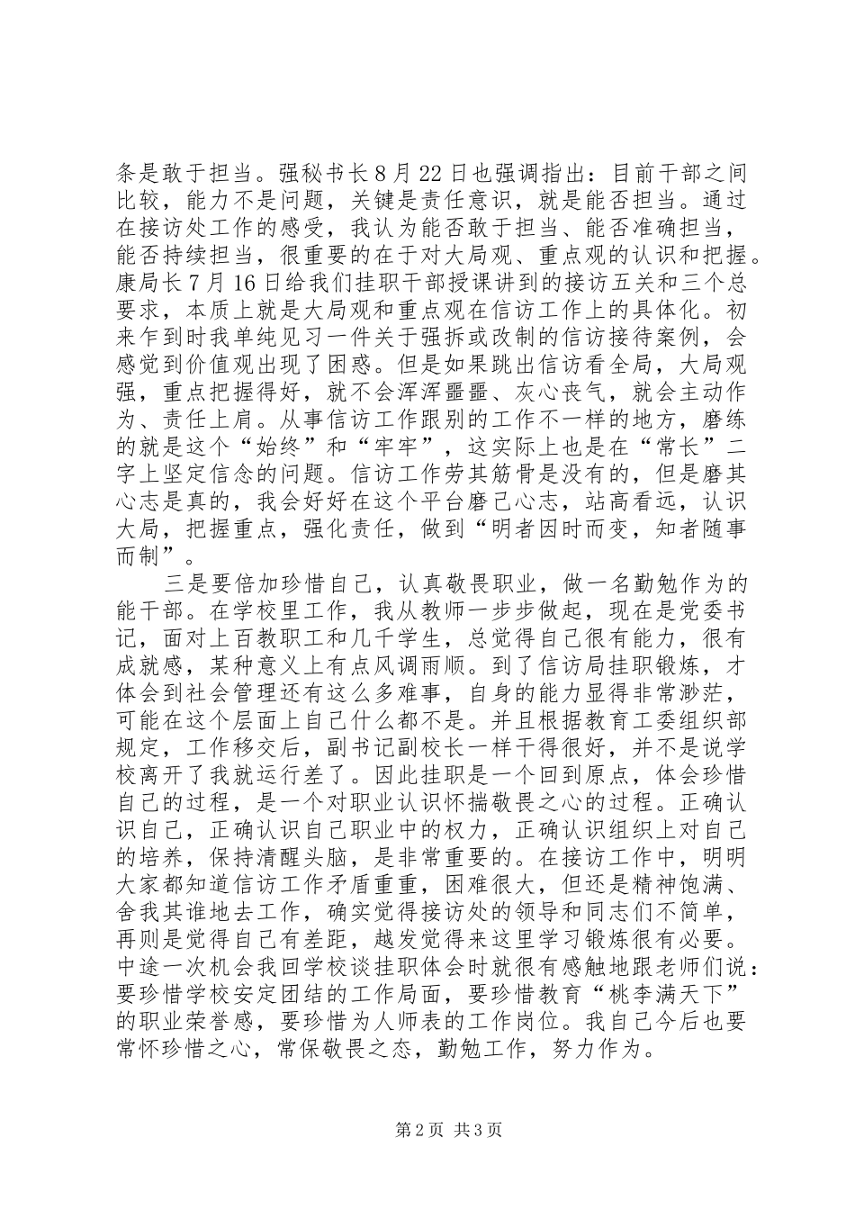 市信访局挂职锻炼心得体会_第2页