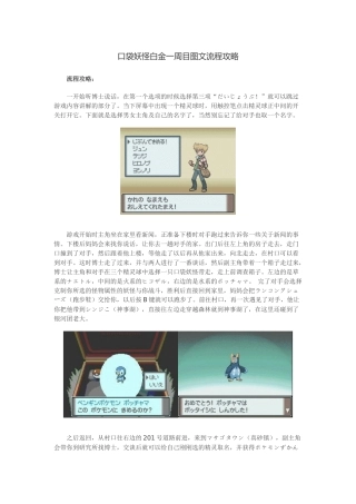 口袋妖怪白金详细图文攻略(整理全)