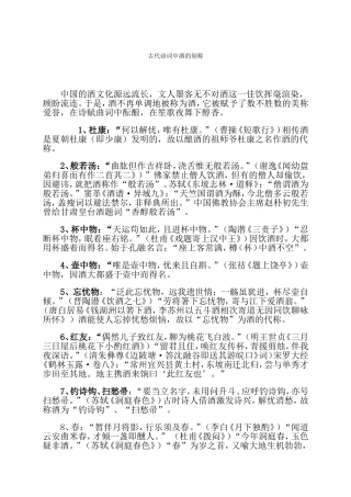 古代诗词中酒的别称