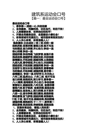 口号标语之建筑系运动会口号