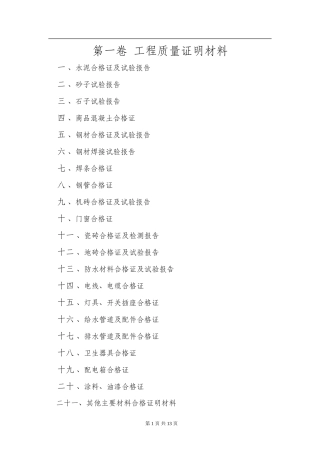 变电站单位工程资料移交清单