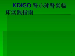 KDIGO肾小球肾炎各型指南