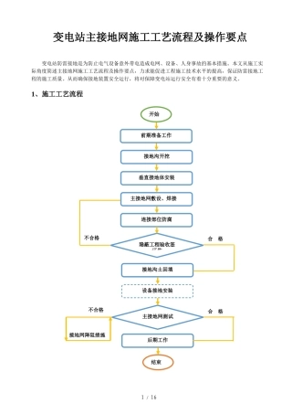 变电站主接地网施工工艺流程及操作要点