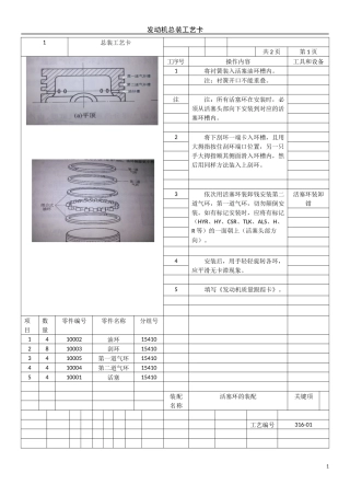 发动机装配工艺卡