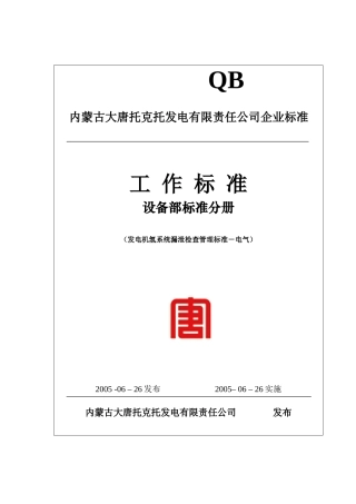 发电机漏氢找漏工作标准
