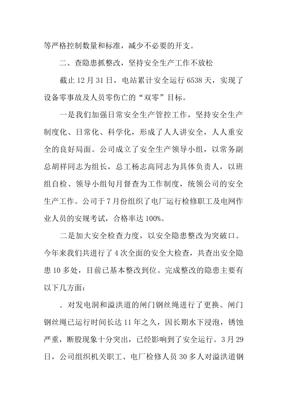 发电有限责任公司XX年度工作总结_第3页