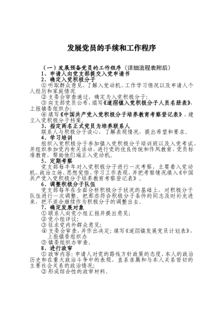 发展党员的手续和工作程序