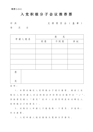 发展党员工作相关表样2013-(1)