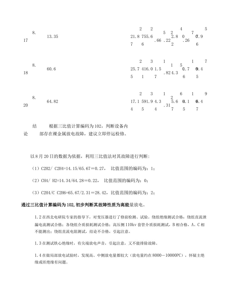 变压器油色谱异常分析及处理-图文(精)_第2页