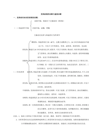 发热常见疾病的诊断与鉴别诊断