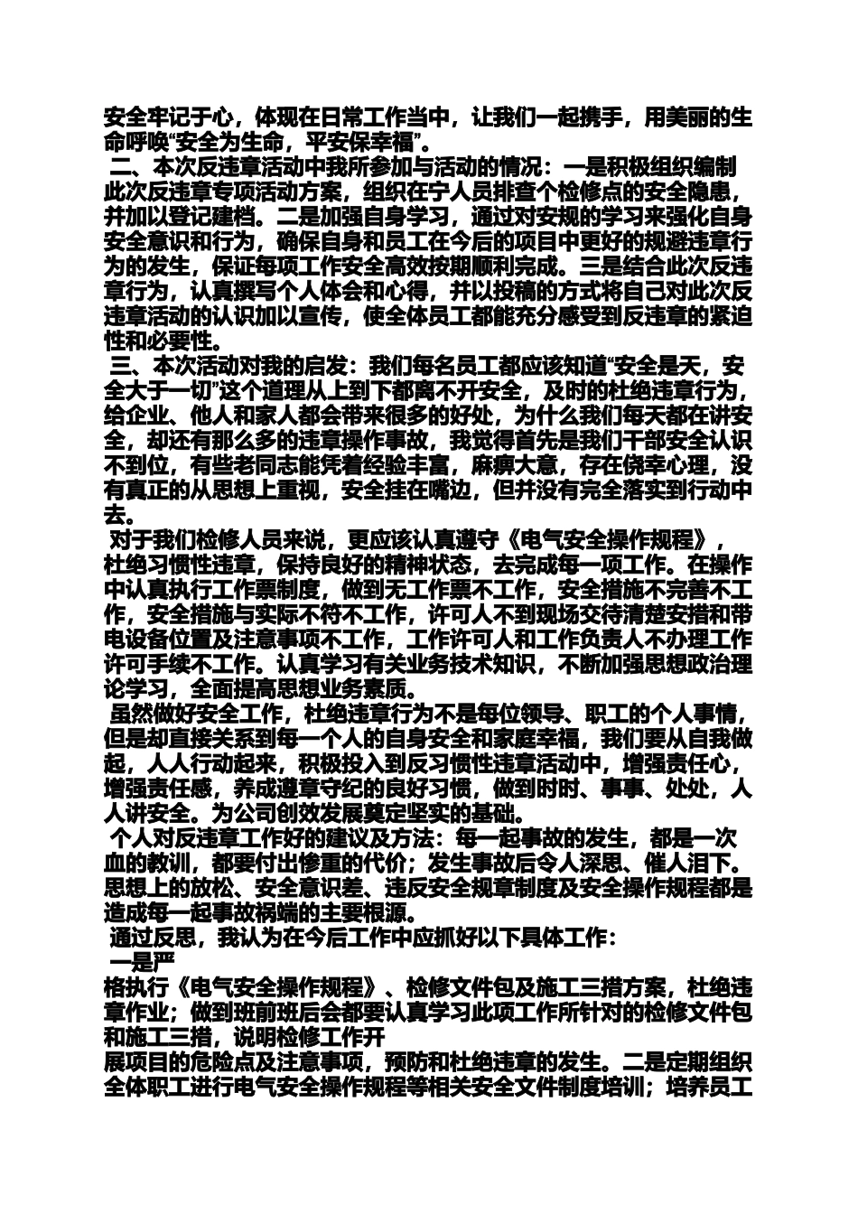 反违章工作心得体会_第2页