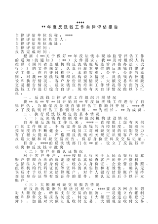 反洗钱评估报告