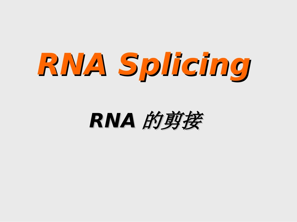 RNA的剪接解析_第1页