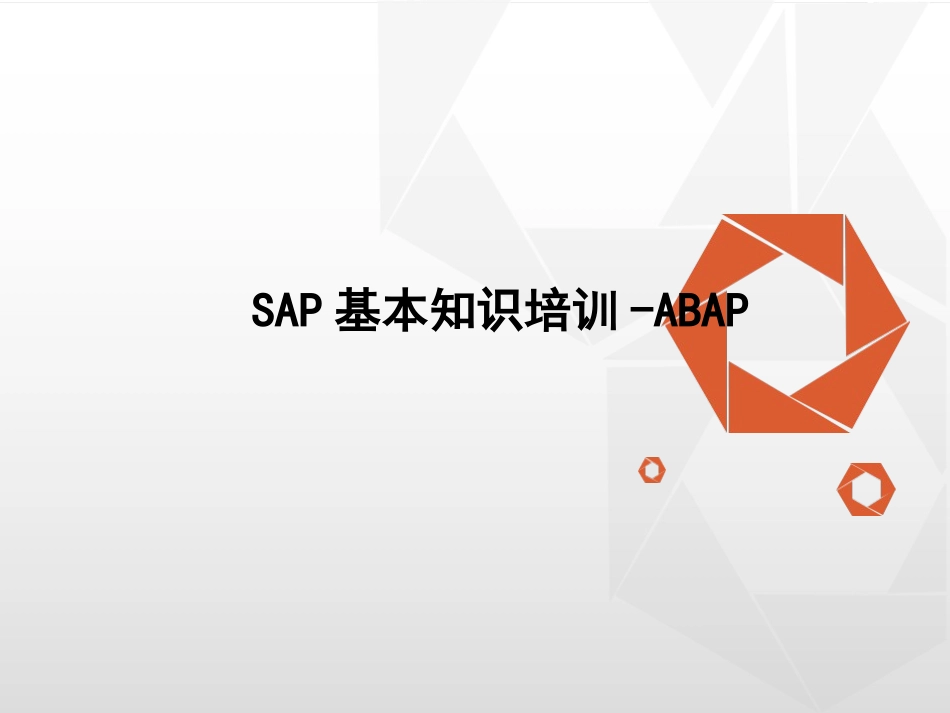 SAPABAP实用培训教程_第1页