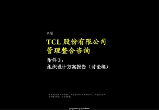 TCL公司组织结构设计方案