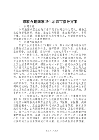 市政办建国家卫生示范市指导方案