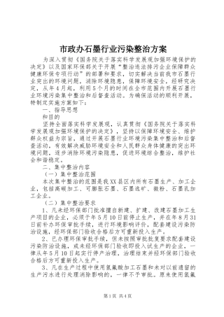 市政办石墨行业污染整治方案