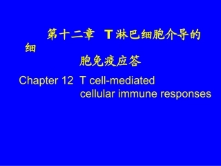 T淋巴细胞介导细胞免疫应答