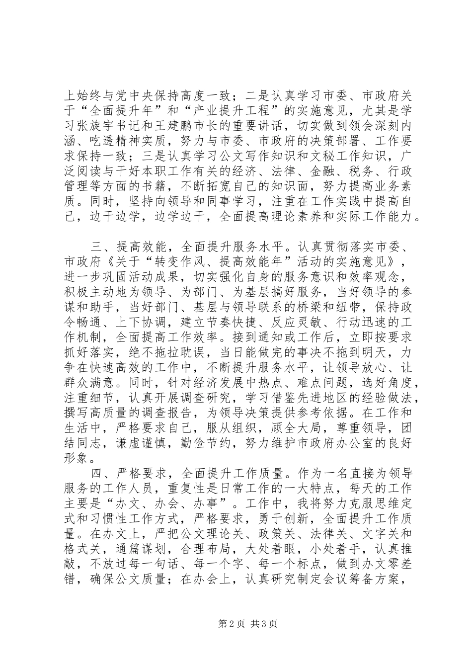 市政府办公室副主任全面提升年活动个人提升计划_第2页