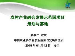 XX农村产业融合发展示范园建设项目实施方案