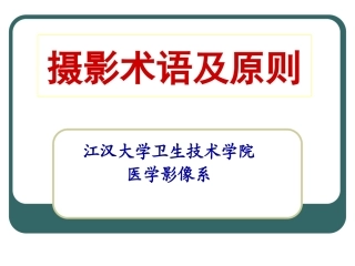 X线摄影术语及条件