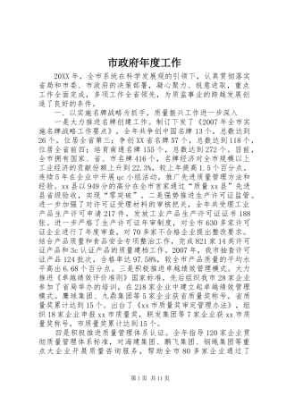 市政府年度工作