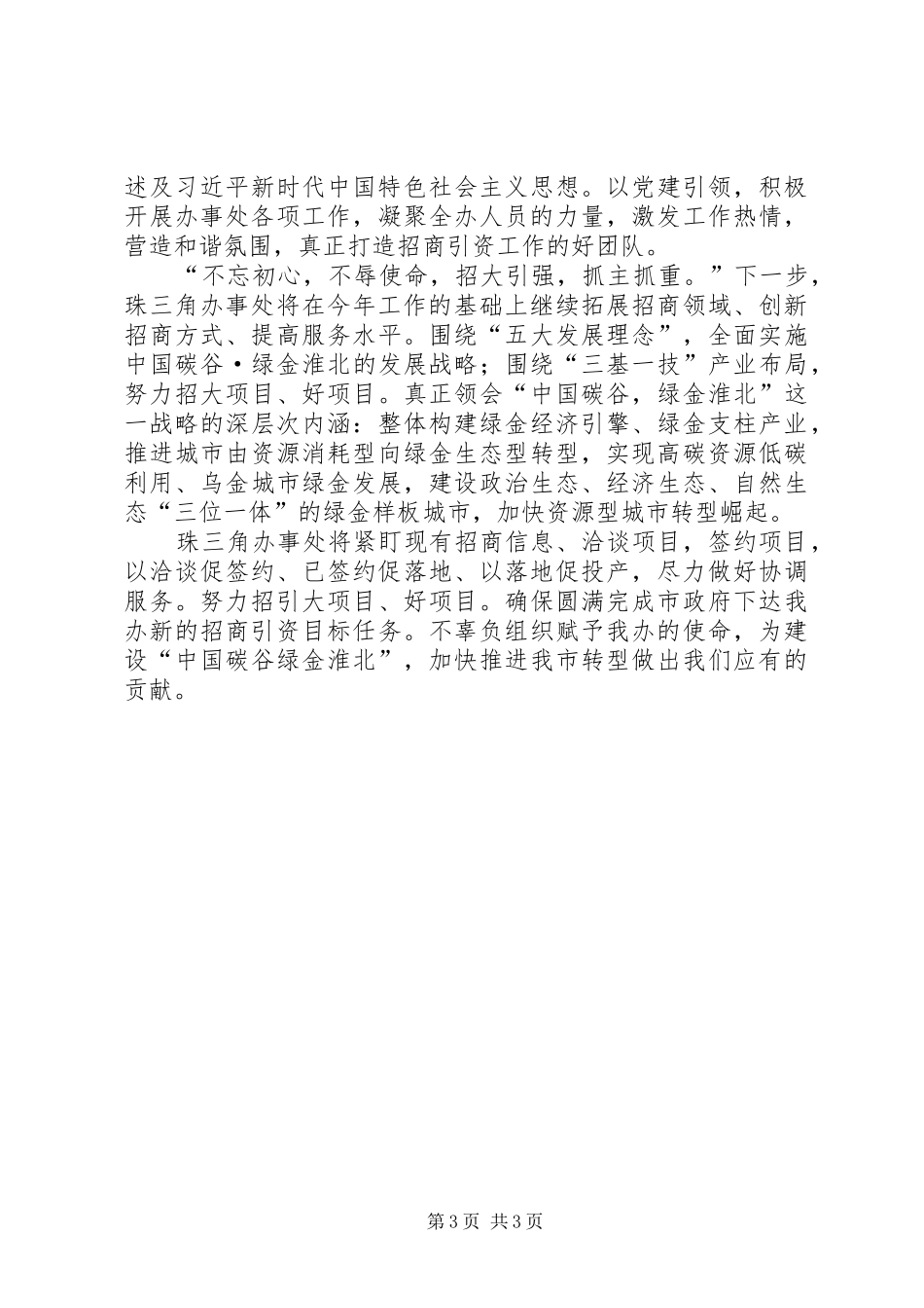 市政府派驻办事处招商引资工作总结_第3页