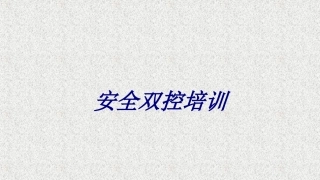 安全双控培训专题培训课件