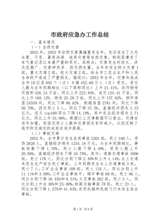 市政府应急办工作总结