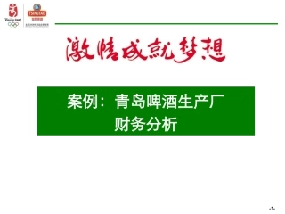 案例青岛啤酒财务分析