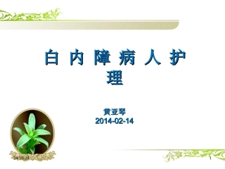 白内障围手术期护理课件
