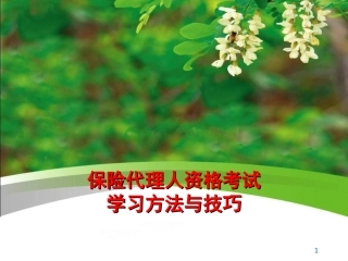 保险代理人资格考试培训课件