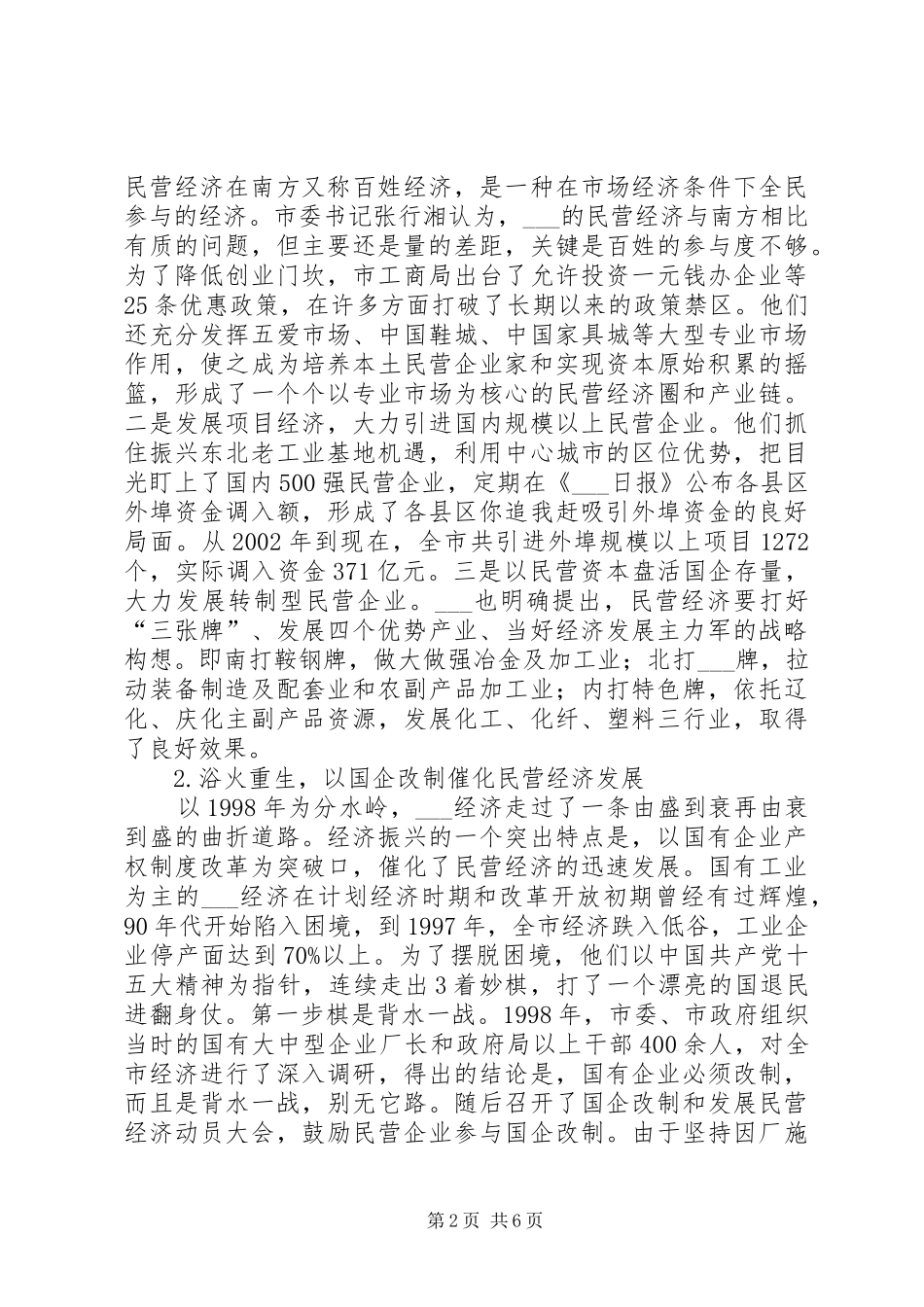 市政协非公有制经济考察组民营经济考察报告_第2页