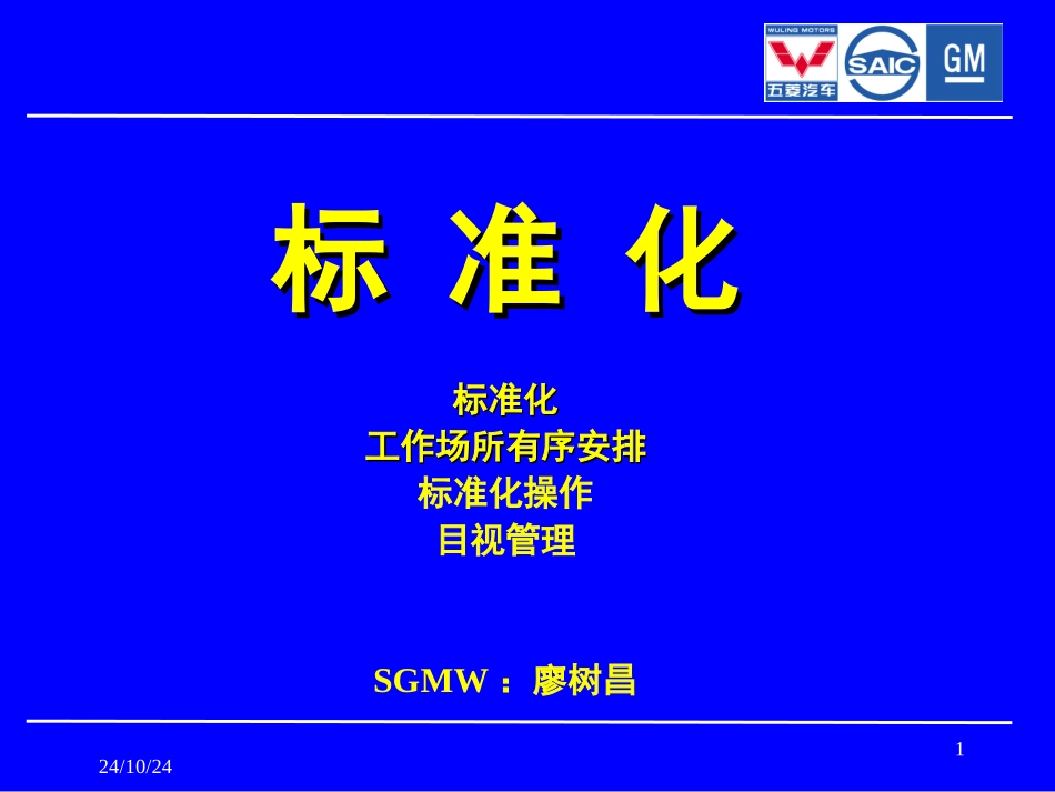 标准化标准化工作场所有序安排标准化操作目视管理SGMW_第1页