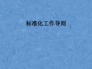 标准化工作导则