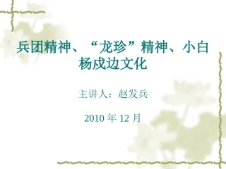 兵团精神龙珍精神小白杨戍边文化