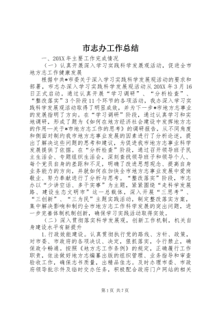 市志办工作总结